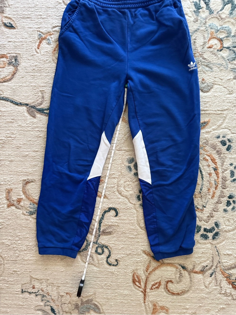 adidas Originals Unisex Blue Track Pants – Classic 3-Stripes Style, Size M